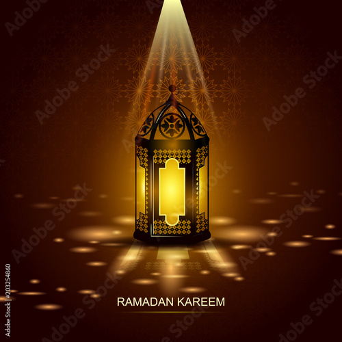 Islamic celebration background with text Ramadan Kareem
