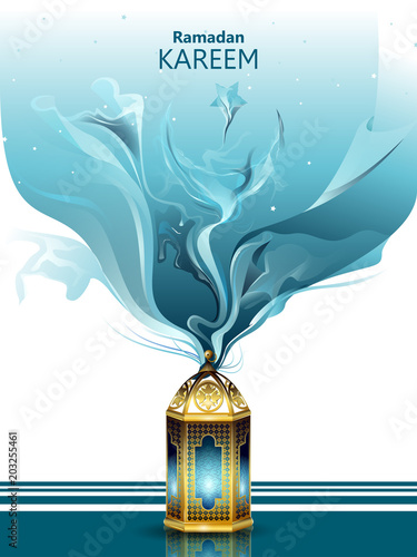 Islamic celebration background with text Ramadan Kareem
