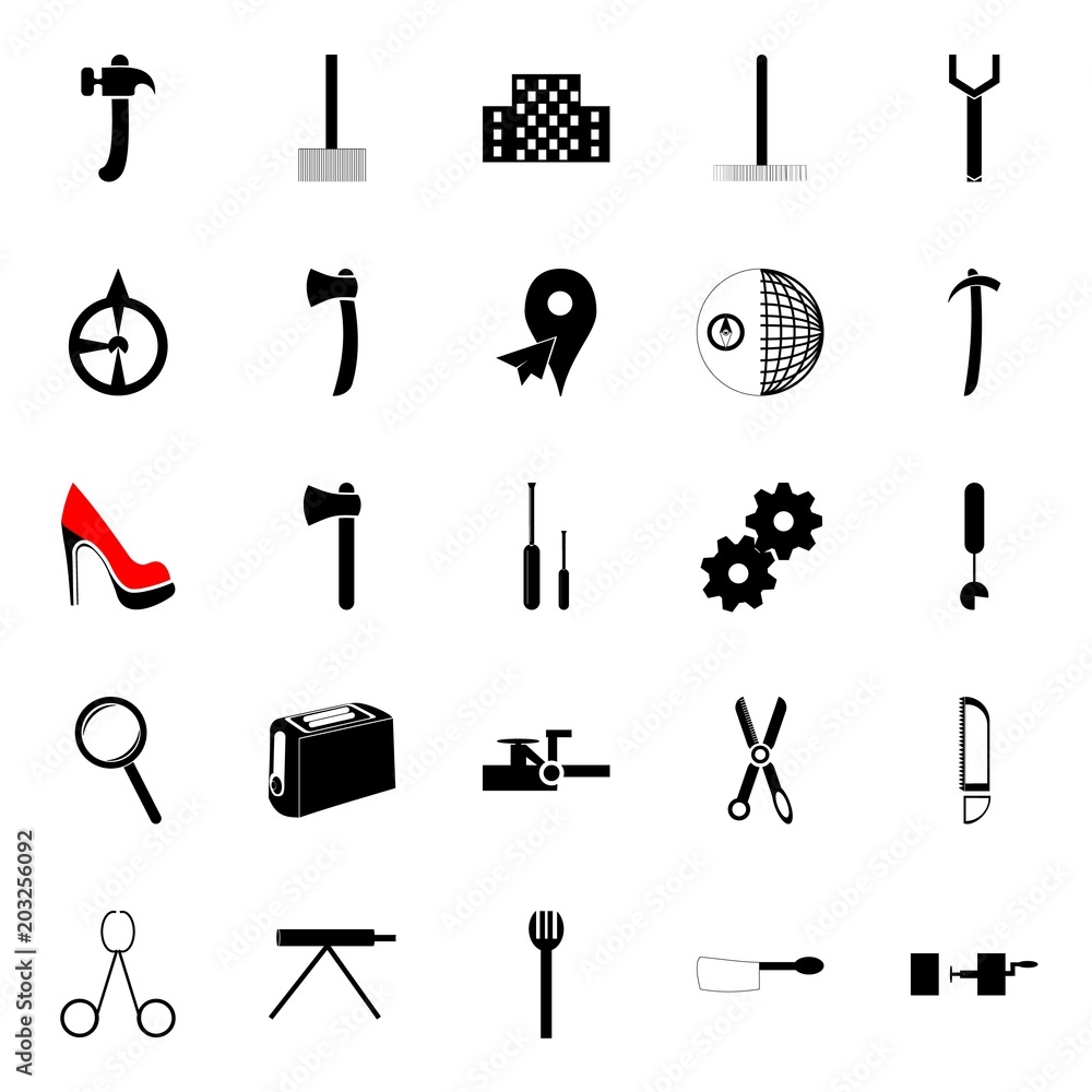 instruments and tools icons set instruments and tools icons set