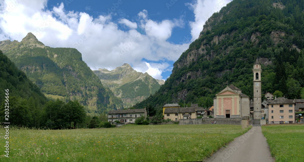 Sonogno village church; Catholic church in the Valle Versasca, Ticino