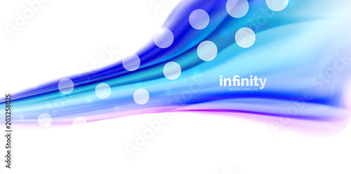 Vector flowing liqiud colors isolated on white, wave abstract background