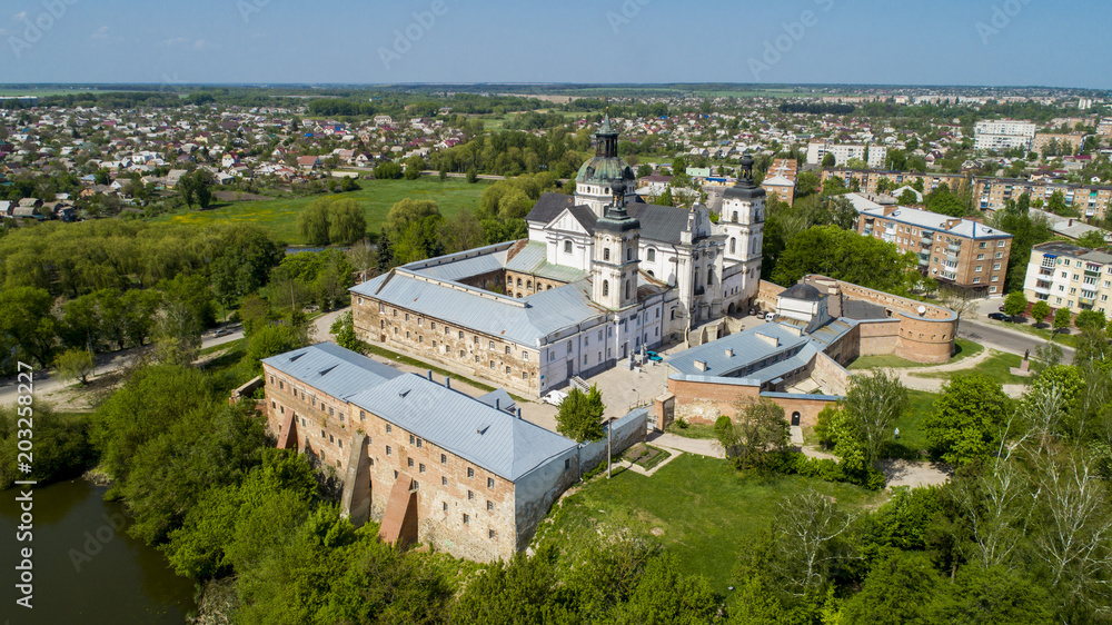 Aerial view of Monastery of the bare Carmelites in Berdichev, Ukraine