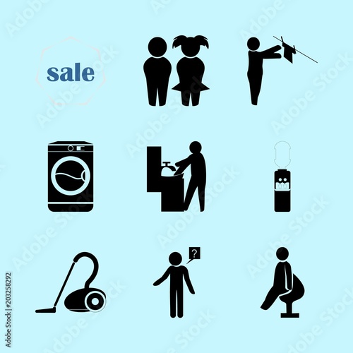 icons about Human with tap, reles, people, boy and healthcare
