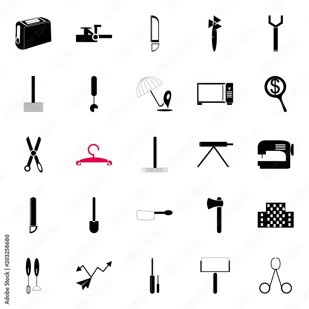Obraz premium instruments and tools icons set
