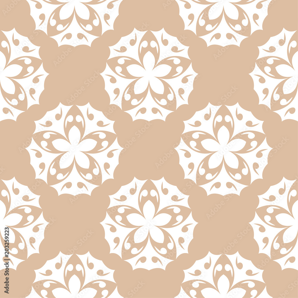 custom made wallpaper toronto digitalWhite floral seamless pattern on beige background
