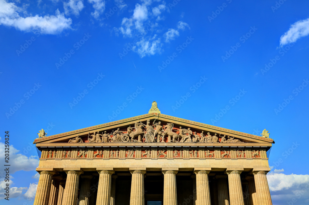 Fototapeta premium The Parthenon in Nashville, Tennessee is a full scale replica of the original Parthenon in Greece. The Parthenon is located in Centennial Park.
