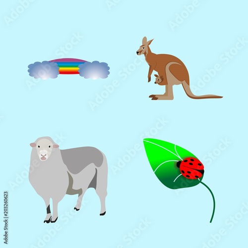icons about Animal with lovely  leaf  mascot  nature and native