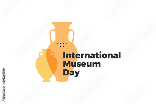International Museum Day. May 18. Vector illustration on light background.