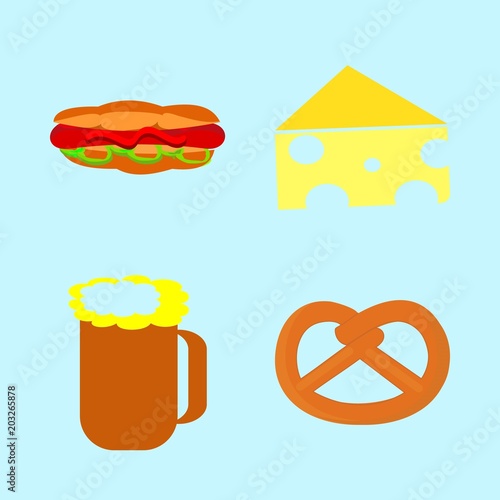 icons about Food with hamburger, bread, tasty, hotdog and meal