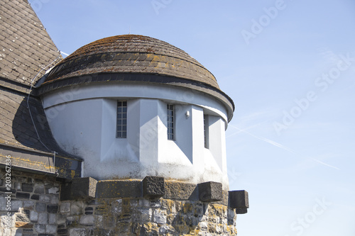 Reservoir tower house on a dam
