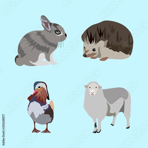 icons about Animal with transparent, symbol, retro, duck and wild rabbit