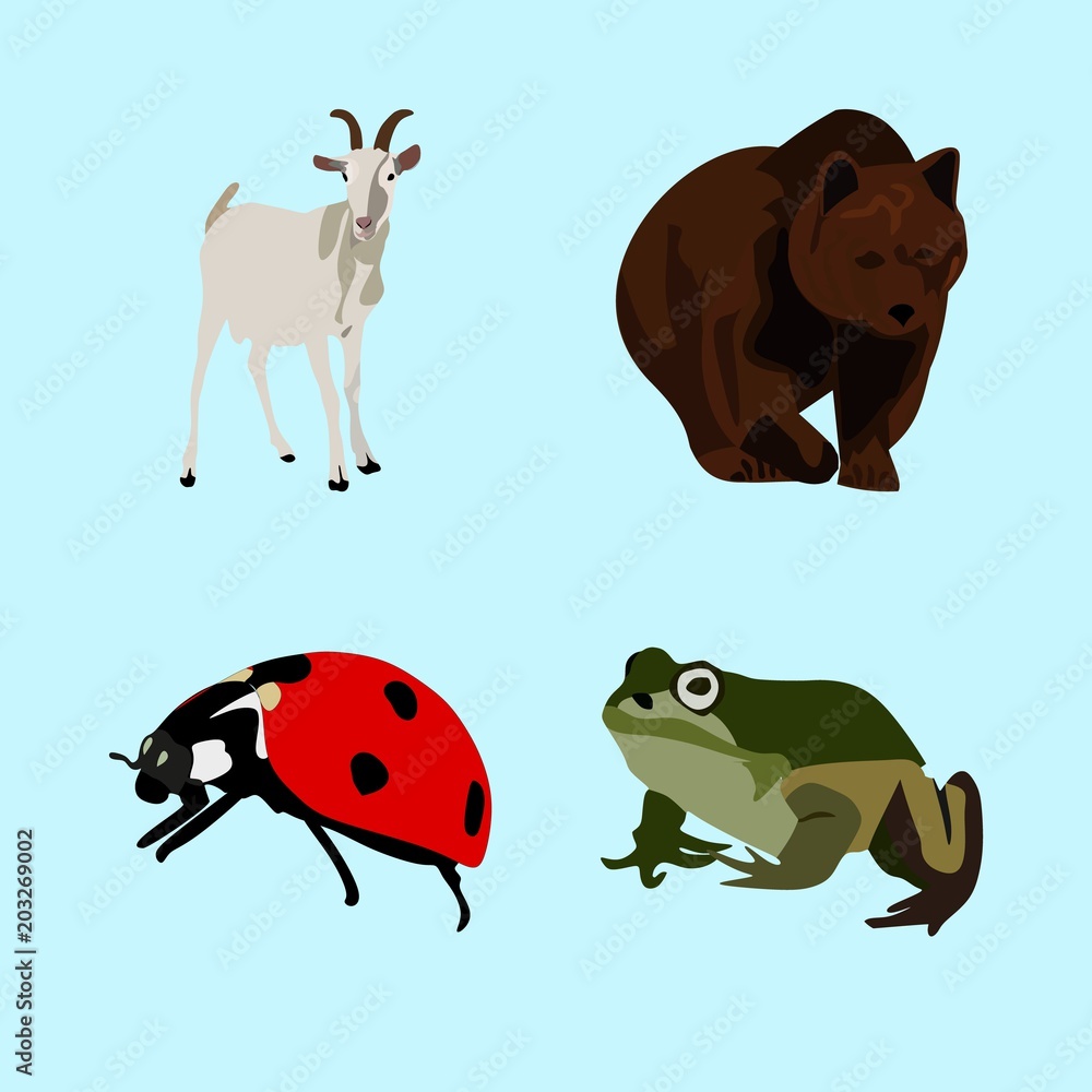 icons about Animal with frog, white, computer, dairy and polar bear