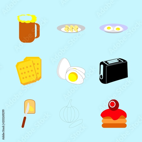 icons about Food with knife, fatty, breakfast, vitamin and choco