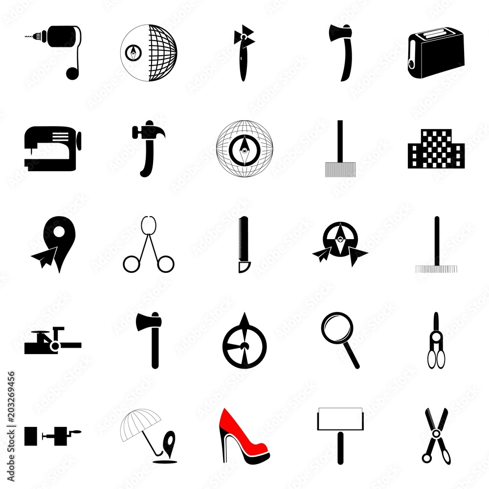 Fototapeta premium instruments and tools icons set