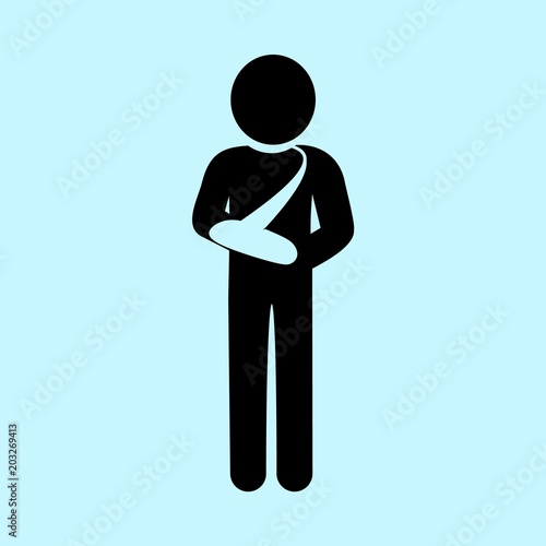 icons about Human with break, emergency, disable, gypsum and care