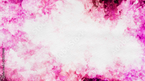 Colorful pink watercolor paint template