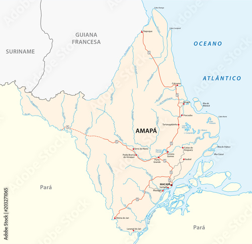amapa road vector map