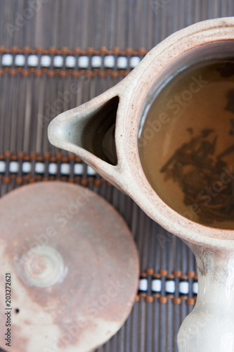 Teapot made of ceramic.
