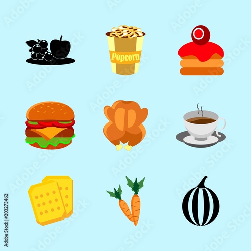 icons about Food with cookie, salt, sweet, fried chiken and baked
