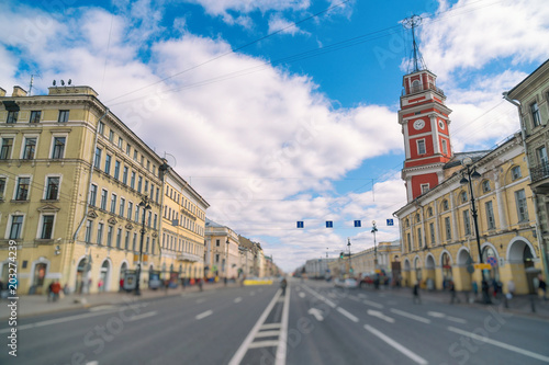 Nevsky Prospect street at Sankt-Petersburg in Russia.