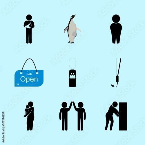 icons about Human with access, medicine, drawing, push and person