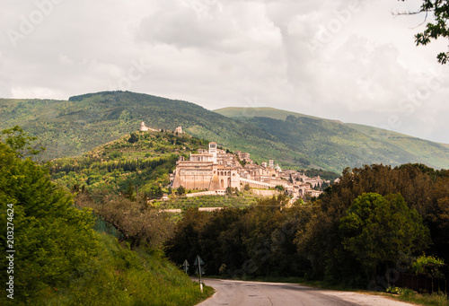 Part of Assisi from a street below