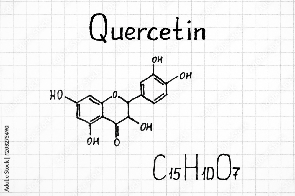 Obraz premium Chemical formula of Quercetin.