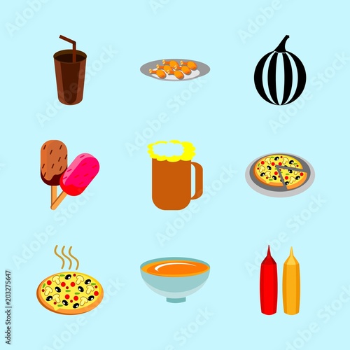 icons about Food with fast food, kvass, bar, aroma and drink