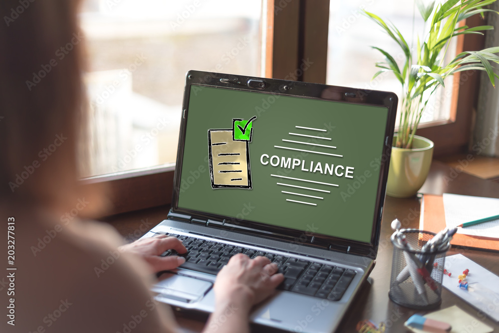 Compliance concept on a laptop screen Compliance concept on a laptop screen