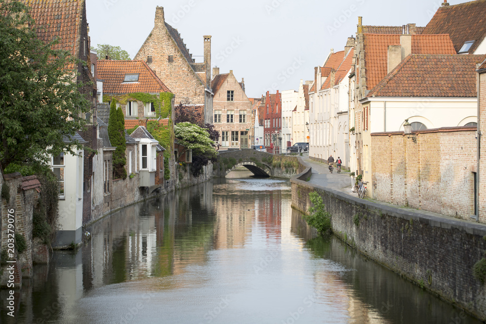 Bruges Old Town and Water Canal , Belgium