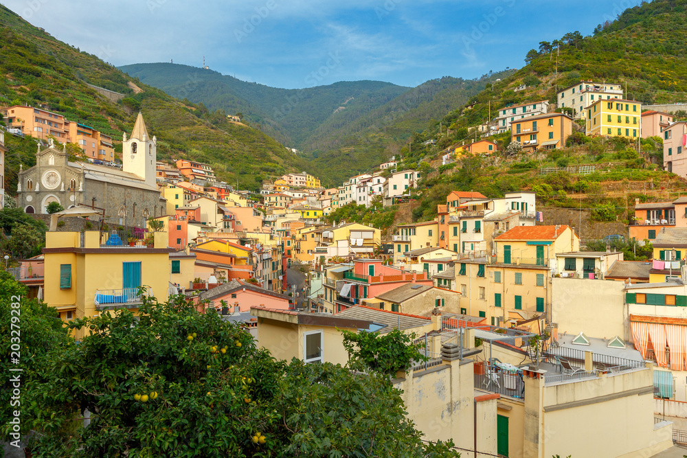 Riomaggiore. Italian village on the coast. Riomaggiore. Italian village on the coast.