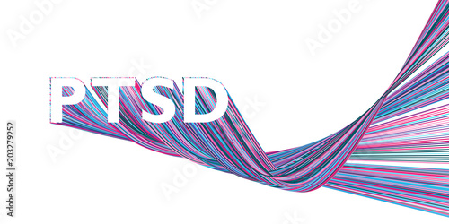 PTSD banner with colorful Bézier curves