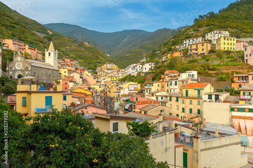 Riomaggiore. Italian village on the coast.