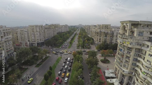 Aerial view of the famous Unirii Boulevard photo