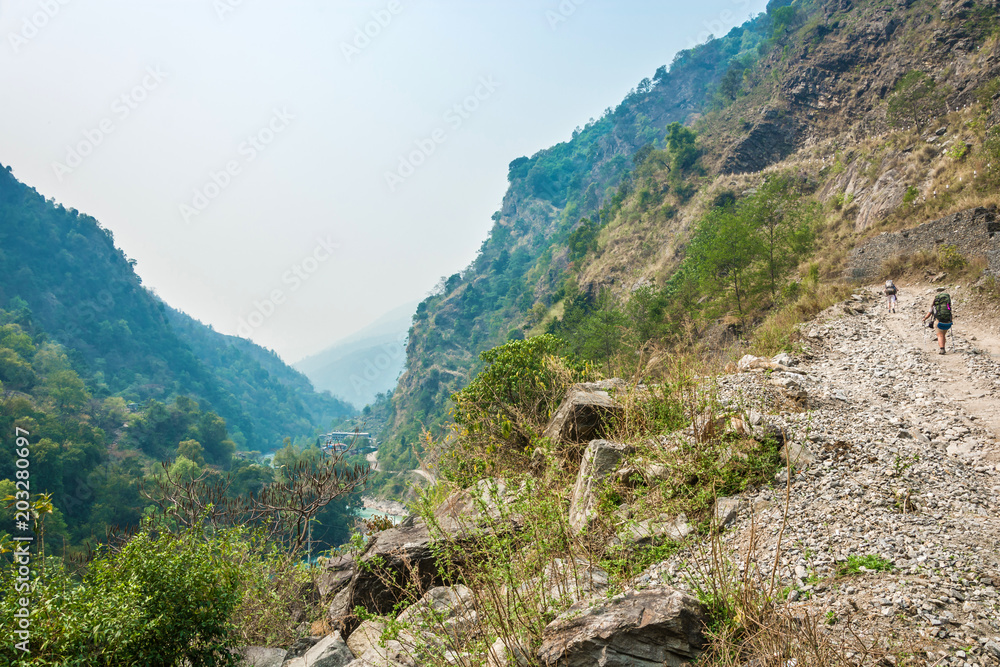 Mountain road in Nepal.