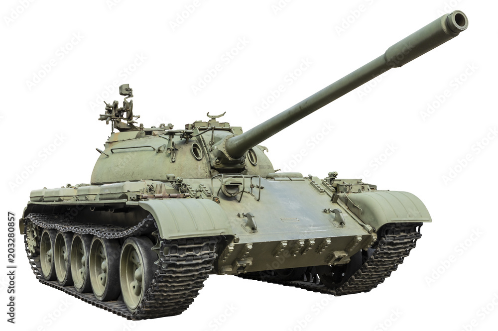 T-55 Russian tank isolated on white background