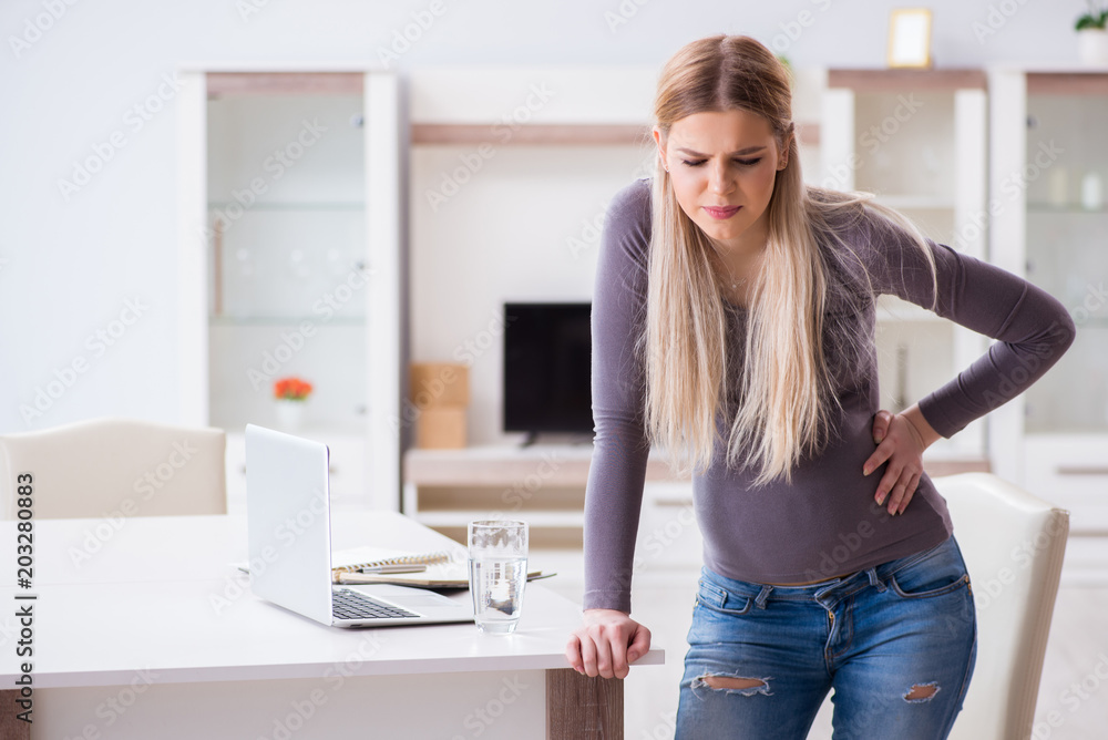 Pregnant woman at home getting ready for childbirth Pregnant woman at home getting ready for childbirth