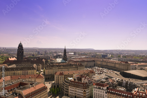 Panorama of the city skyline at in Dresden, Saxony, Germany, Europe. © artefacti