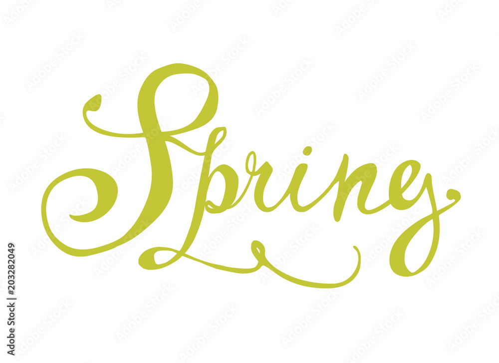 Spring. Hand written doodle word Spring. Hand written doodle word