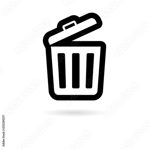 Trash bin or trash can symbol icon