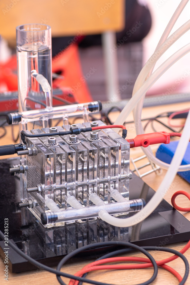Detail of hydrogen fuel cells - alternative and clean source of energy. New technology concept. Detail of hydrogen fuel cells - alternative and clean source of energy. New technology concept.