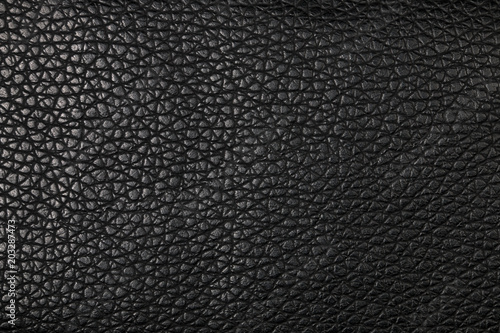 Luxury black leather background. Macro photography.