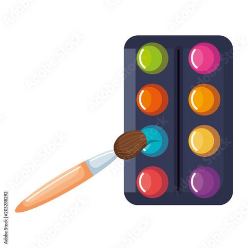 paint colors pallette with brush vector illustration design