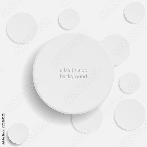 Gray circle and shadow on gray background, abstract background, illustration vector eps10