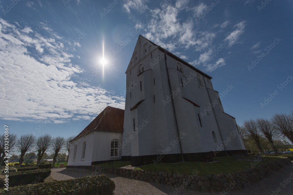 Fototapeta premium Church and sun