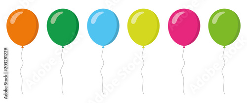 colorful balloons collection. Flat style. Vector illustation photo