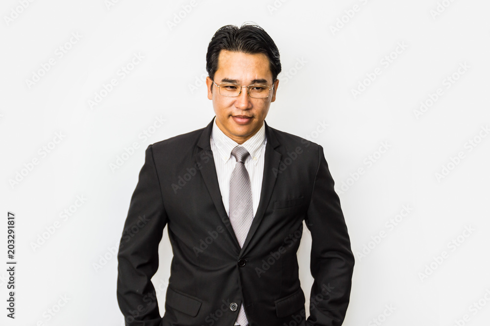 Young businessmen make gestures on a white background. Young businessmen make gestures on a white background.