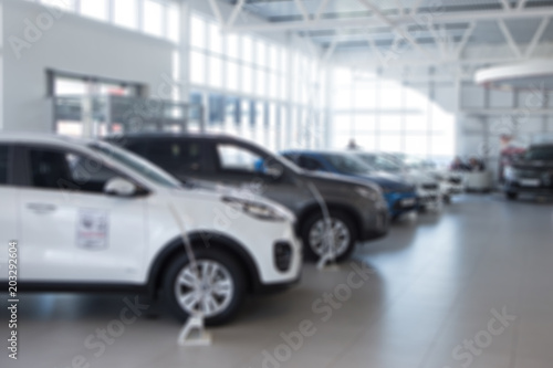 Car sales, market place, blurry image