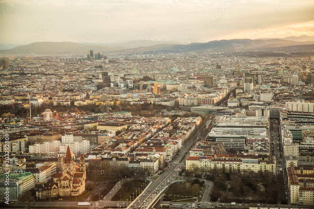 Panorama von Wien bei Sonnenuntergang Panorama von Wien bei Sonnenuntergang