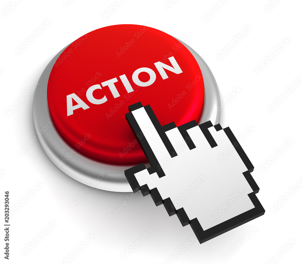 action keyboard concept 3d illustration action keyboard concept 3d illustration